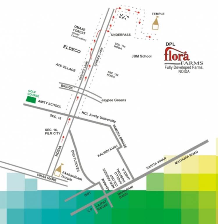 Flora Farm House Location Map